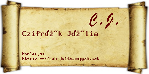 Czifrák Júlia névjegykártya